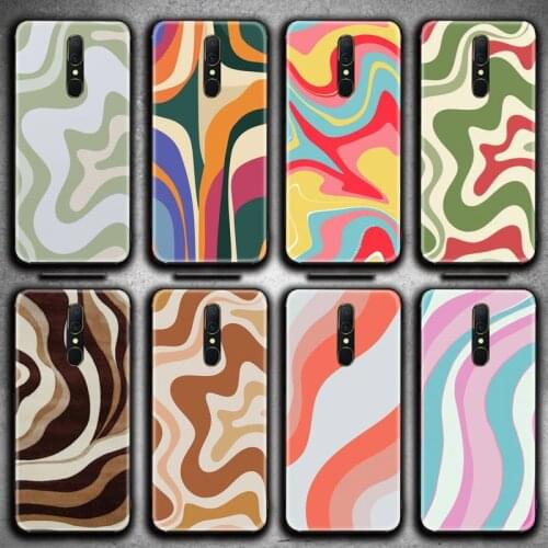 Hot Liquid Swirl Abstract Pattern in Beige Sage Green Phone Case For Oppo A5 A9 2020 Reno2 z Renoace 3pro A73S A71 F11