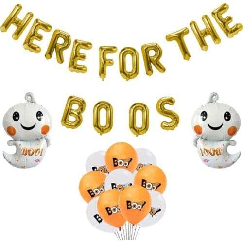 Halloween Party Decorations Here For The Boos Mylar Foil Balloon Halloween Party Supplies Haunted House Decor Halloween Balloon