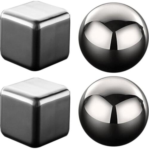 80%HOT2Pcs Ice Cube Eco-friendly Rapid Cooling Stainless Steel Wine Whiskey Drink Chiller Ball for Bar