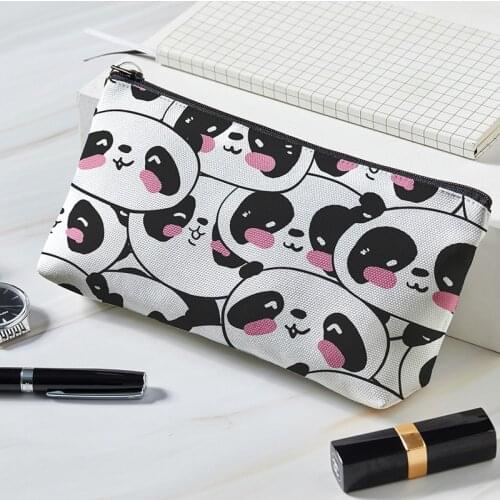 Cute Cartoon Panda Print Cosmetic Bag Women Girls Travel Toiletry Storage Handbag Fashion Female Multifunction Beauty Bag