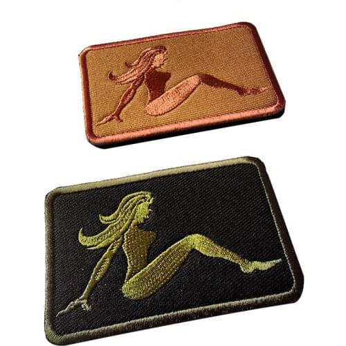 T-N Hot Sexy Beauty Woman Embroidery Velcro Patches Good Figure Outdoor Backpack Hat Badge Clothes Decoration Appliques Stickers