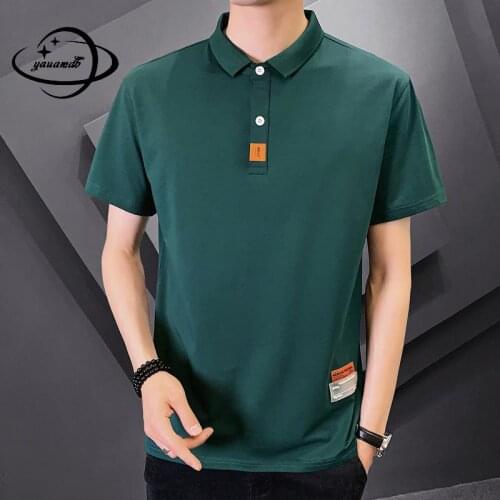 M-3xl Mens Polo Shirts Summer Male Tops Tees Short Sleeve Solid Color Breathable Comfortable Loose Cotton Clothes Hy49