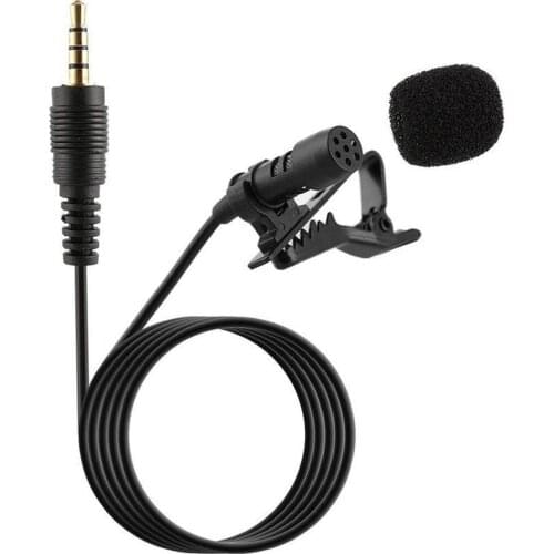 Microphones 3.5mm Clip on Lapel Microphone Hands Free Wired Condenser Mini Lavalier Conference Office Mic Consumer Electronics