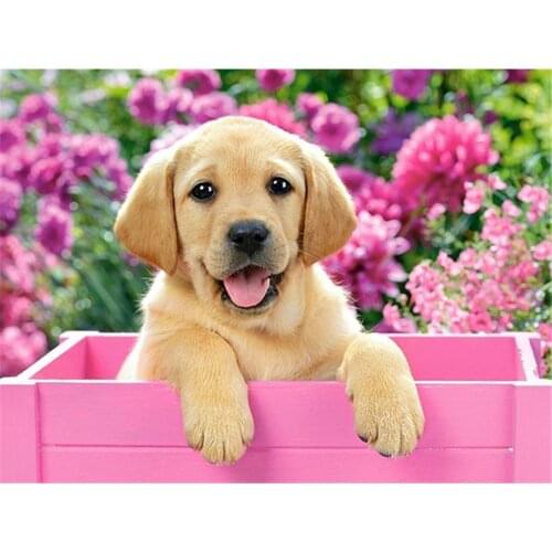 Animal Dog DIY Embroidery 11CT Cross Stitch Kits Needlework Craft Set Cotton Thread Printed Canvas Home Decoration On Room