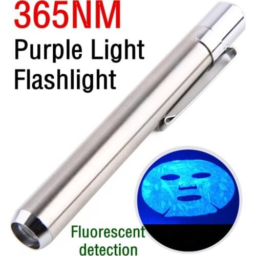 365NM Purple Light Flashlight Multifunction Pen Light Fluorescent Agent LED Flashlight 3w UV Anti-counterfeit labels Light Sep4