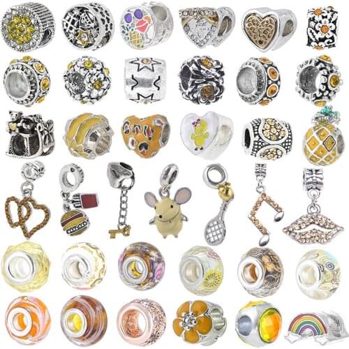 2Pcs/Lot New Authentic Silver Plated Heart Beads Fit Original Brand Charms Bracelet DIY For Women Jewelry Making Special Offer