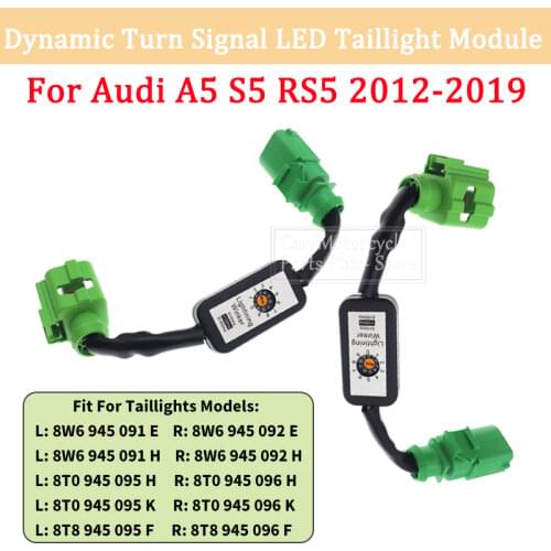 Pair Dynamic Turn Signal Lamp Add-on Module Wire Harness A5091EH For Audi A5 S5 RS5 2012-2019 LED Left & Right Tail Light