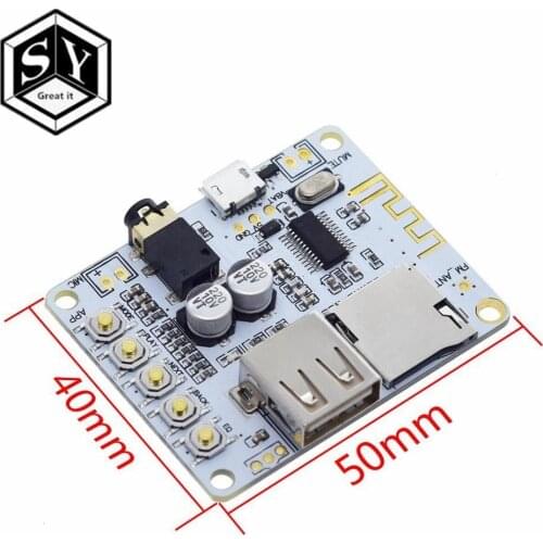 Bluetooth Audio Receiver board with USB TF card Slot decoding playback preamp output A7-004 5V 2.1 Wireless Stereo Music Module