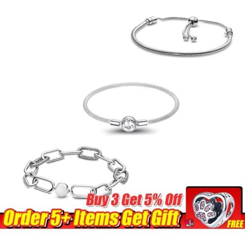 La Menars Innovative Bracelet Chains Round Clasp Genuine 925 Sterling Silver Fit Original Beads Charms Women Jewelry DIY Making