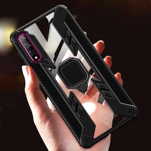 Shockproof Armor Case For Xiaomi Mi A3 9T Pro Max 9 S 8 Lite Redmi Note 8 7 T 10 8T 9S K20 Pro Mi9 Transparent Ring Holder Cover