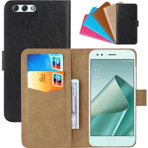 Luxury Wallet Case For ASUS ZenFone 4 (ZE554KL) PU Leather Retro Flip Cover Magnetic Fashion Cases Strap