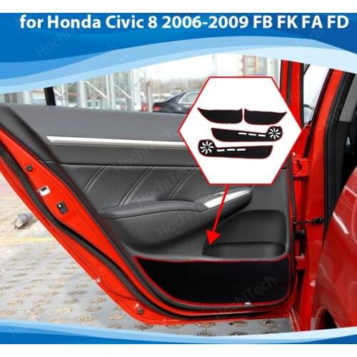 Protective Mat Side edge cover Door Inside Guard Car Door Anti Kick Pad Sticker for Honda Civic 8 2006-09 FB FK FA Accessories