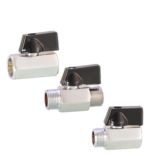 1pc For Air Oil Water Mini Brass Ball Valve 1/2,1/4,1/8,3/8 Inch BSP Male Female Air Compressor Control Mayitr