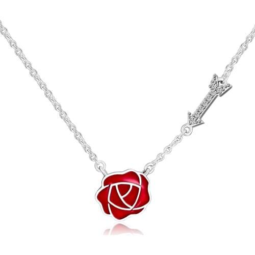 100% 925 Sterling-Silver-Jewelry Love Feelings Necklaces Free Shipping
