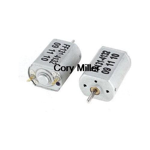 Silver Tone 2 Terminal Electric Magnetic Mini Micro Motor 8000RPM DC 3V