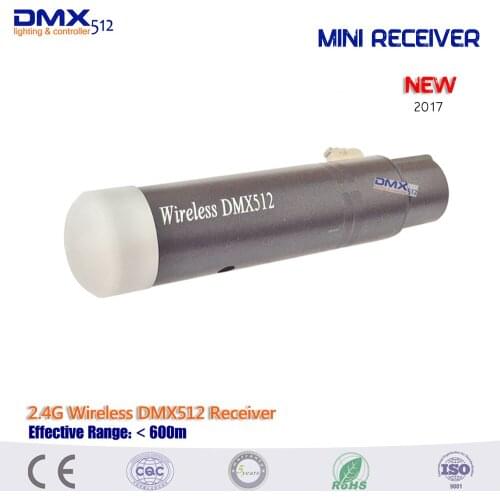 2017 New system 2.4Ghz Wireless DMX512 MINI XLR 3 pins Receiver Wireless Controller for Led DJ Stage Lighting