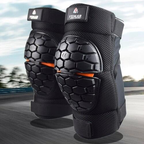 2019 Vemar New CE Motorcycle Knee Guards Men Protector PVC Shell Breathable Motobike Knee Pads Motocross Racing Protective Gears