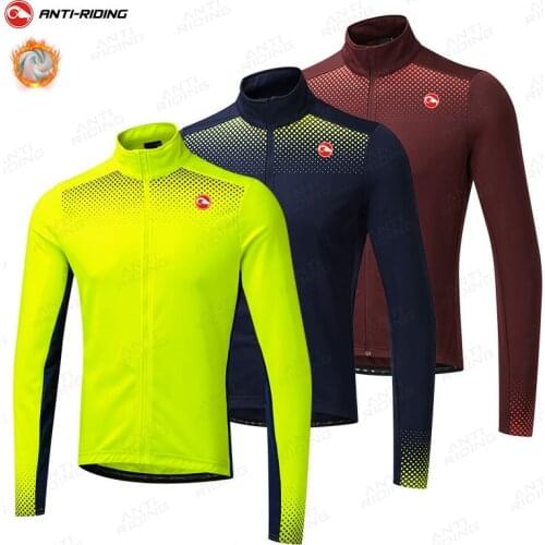 2021 Cycling Clothing Winter Thermal Fleece Cycling Jersey Long Sleeve Bike Jacket Maillot Ciclismo Bicycle Shirt Cycle Coat
