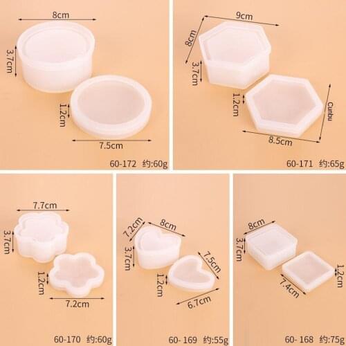 4Pcs Silicone Jewelry Storage Box Mold Resin Making Mould DIY Ornament