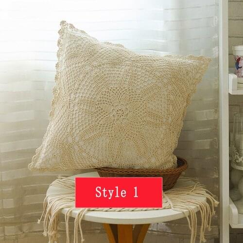 45x45CM Pillow Cover Geometry Bohemia Cushion Covers Creative Hand-woven Cotton Linen Macrame Thread Pillowcase Home Decor