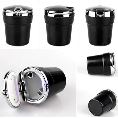 Car Ashtray With Led Lights With Cover Creative Personality Covered Car Inside The Car multi-function Car Accessories
