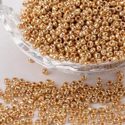 1 Pound 12/0 2mm 12/0 3mm Electroplate Glass Seed Beads Round Hole Rocailles Bead Loose Spacer DIY Bracelet Necklace