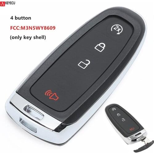 Keyecu Smart key case 4 button Fob for Ford Edge Explorer Focus Escape Taurus 2013 2014 2015 M3N5WY8609 7812A-5WY8609