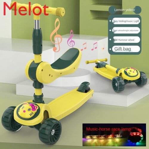 Childrens Scooter Can Sit and Slide Baby Toys Beginner Three-Wheeled Children Luge