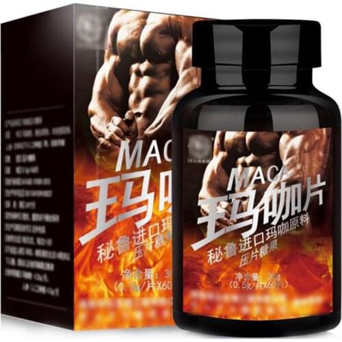 60pcs Ginseng Pilose Antler Maca Extract, Increase Performance Desire Epimedium Icariin for Man,male Maca Capsules Supplement