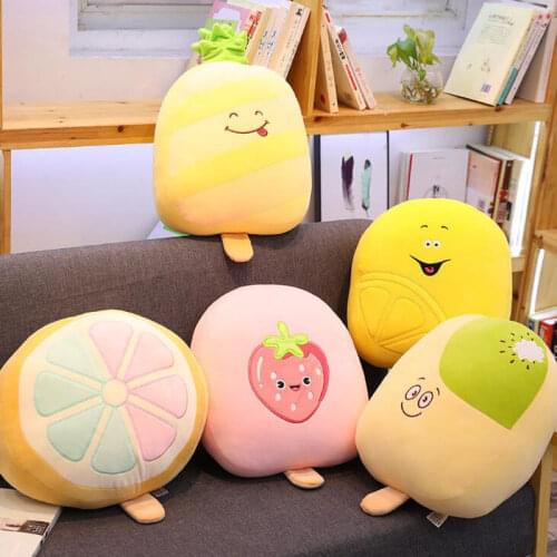 Down cotton Popsicle pillow Ice Cream Stick Plush Toy Watermelon/Strawberry Lemon Decor Pillow Kids simulation Fruits Food Toy
