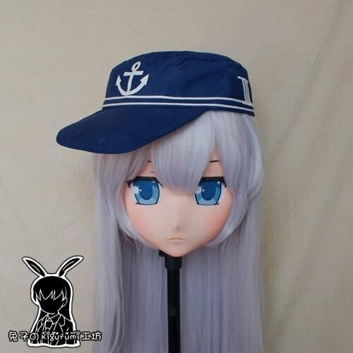 Rabbit 78) Resin Cross dress Pretty Girl Head BID Doll Mask Japanese Anime Kigurumi Mask Cosplay with Wig