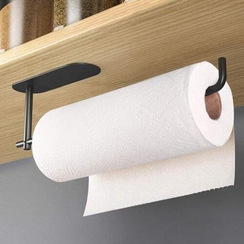 Kitchen Paper Towel Holder Stainless Steel Kitchen Paper Rack Fresh Film Storage Rack Wall Hanging Shelf Home supplie Punch-Free