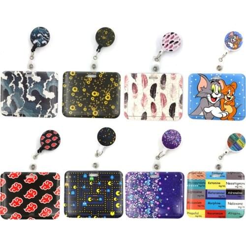 Cute Cards Cover Clip Lanyard Retractable Student Nurse Badge Reel Clips Cartoon ID Card Badge Holder accessories