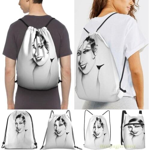 Men Outdoor Travel Drawstring Backpack Bags Josephine Baker Minimal Portrait Women 2021 Sports Travel Bag Fitness Swimming Bag