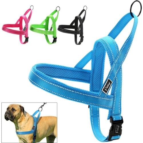 No Pull Nylon Quick Fit Dog Harness Vest Reflective Mesh Puppy Harnesses For Small Medium Large Dogs Adjustable XXS XS S M L