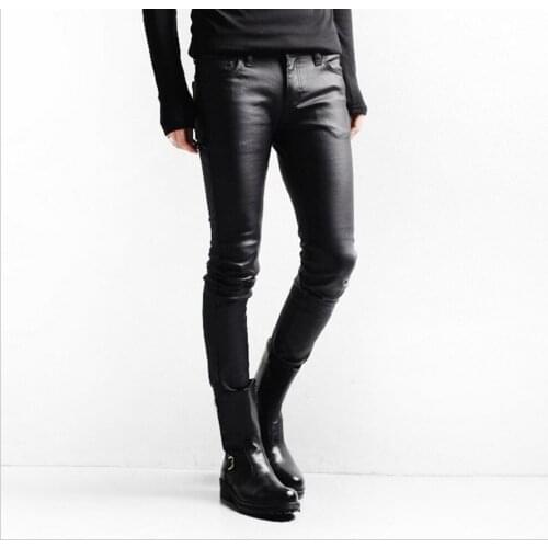 2020 New Mens Jeans Fashion Casual Pants Slim Minimalist Retro Feet Jeans Hairstylist Nightclub Singer Costumes Tide Trousers