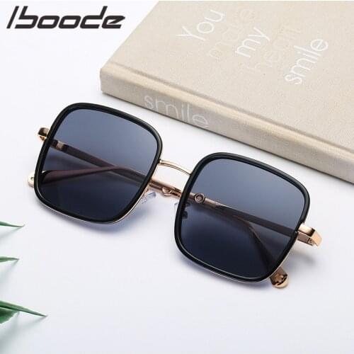 Iboode 2020 Oversize Square Sunglasses Men Women Celebrity Sun Glasses Male Driving Superstar Luxury Brand Designer Female UV400
