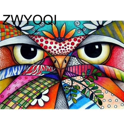 Full Square Diamond painting Cross stitch Cartoon owl DIY3D Diamond mosaic Colored owl Full Round Diamond embroidery Flower leaf