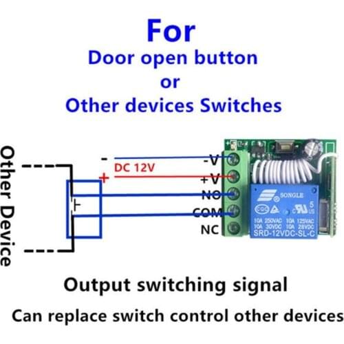 DC 12V 1CH Relay Receiver Module RF Transmitter 433Mhz Wireless Remote Control Switch P82A
