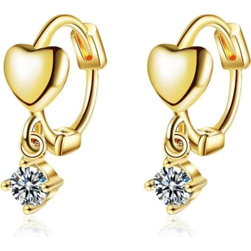 A Girl' Romantic Heart Zircon Earrings For Women Fashion Earring Girl Jewelry Valentines Day Accessories