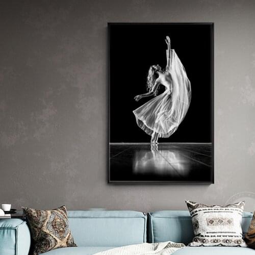 Modern Ballet Dancer Watercolor Painting Beauty Poster Print HD Wall Art For Girl Living Room Dance Room Nordic Style Decorative