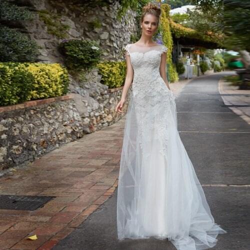 Mermaid Wedding Dresses Appliques Lace Wedding Gowns Sleeveless Elegant Bride Dress Robe De Mariee Free Shipping