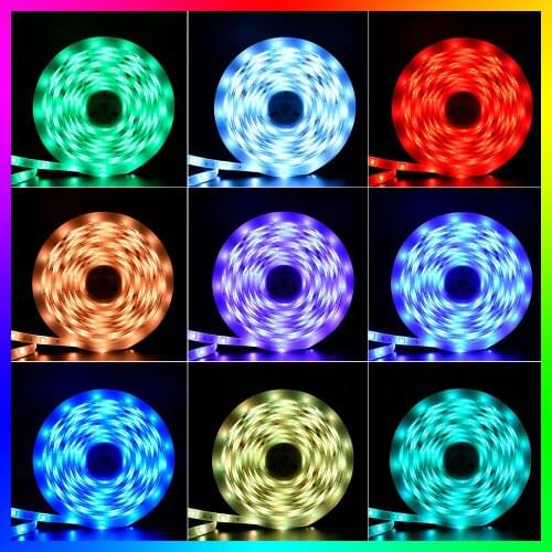 LED Strip Lights RGB Light Tape Flexible LED Strip Lamp TV Backlight Lighting rgb Ribbon Lamp SMD5050 Colorful Decoration Lights