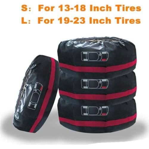 Universal 4x S/L Car Spare Tire Cover Case 210D Oxford Tires Storage Bag Carrier Auto Tyre Wheel Protector Dustproof Waterproof
