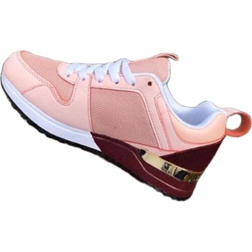 2020 Fashion Womens Sneakers Leopard Print Leather Thick Bottom Wedges Flats Sneakers Casual Comfortable Sports Shoes Women