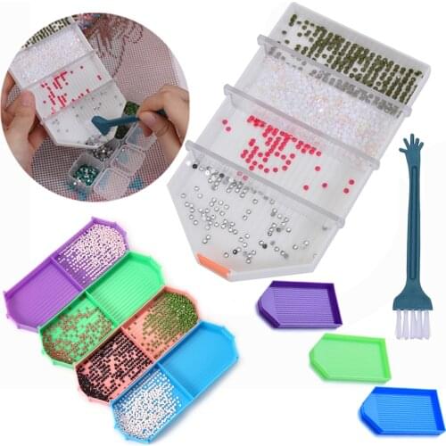 1Pcs Diamond Painting Tool Large Capacity Square Plastic Tray Big Kits Bead Embroidery Crafts Tool Diamond Embroidery Accessorie