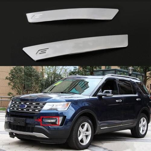 2pcs ABS Front Fog Light Decoration Strips For Ford Explorer 2016