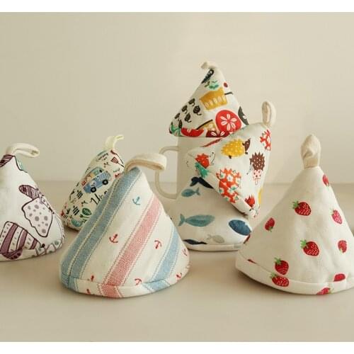 2pcs/pack Cute Pot Holders Heat Resistant Pot Lid Handle Cover Kitchen Use 10 Colors Floral Aminals Design