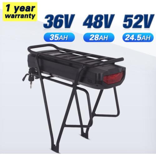 Original ebike battery 36V electric bike battery 48v 20AH 52V Battery 30AH 1500W 40A BMS Powerful Rear Rack Bafang BBS02
