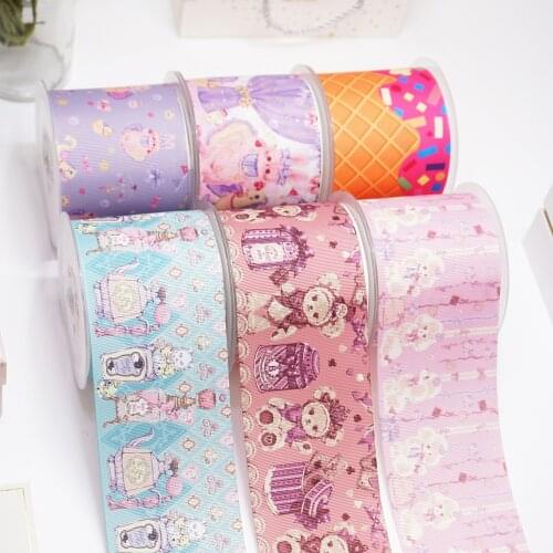 DIY Cartoon Bear Printed Grosgrain Ribbon For Craft Supplies Sewing Accessories 5 Yards. 46222